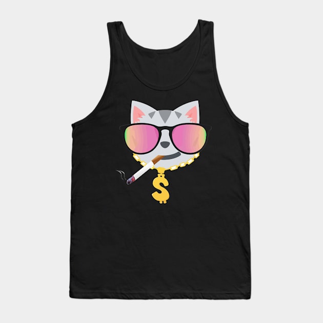 Boss Cat Shirt Kitty Kitten T Shirt Tee Mens Womens Ladies Funny Present I Love Cats Animal Lover T-shirt Whiskers Face Girlfriend Fashion Cute Tank Top by Sezoman